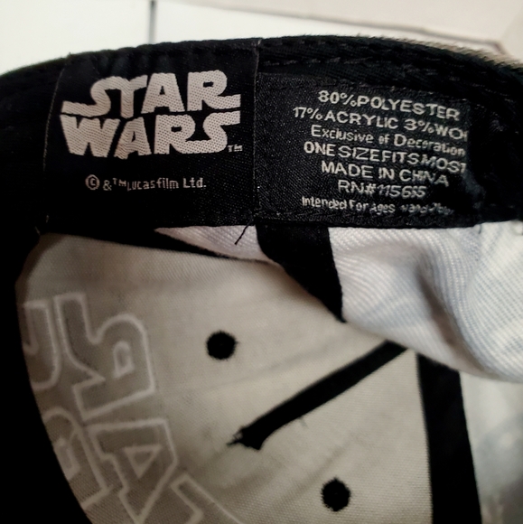 Star Wars Lucas Films Black/Gray Snapback Adjustable Baseball Cap Hat RN-115665 - Picture 7 of 10